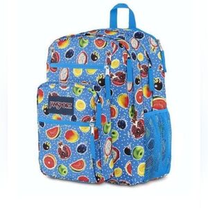 NEW! Jansport Big Student Colorful Fruit Pattern, Multipocket Backpack